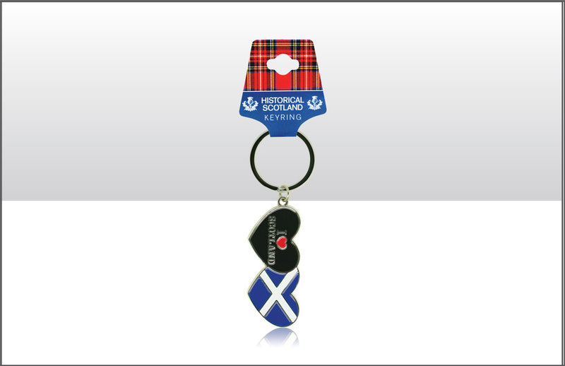 Historical Scotland Heart & Flag Keyring