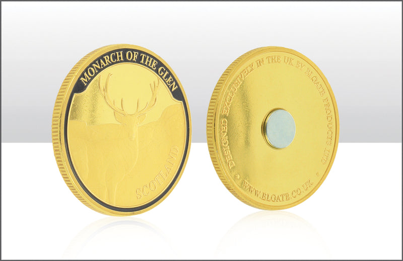 Stag & Thistle 40Mm Gold Coin Magnet