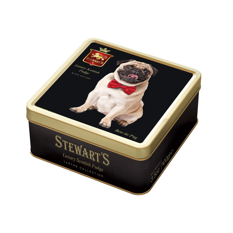 Stewarts Black Pug Fudge Tin