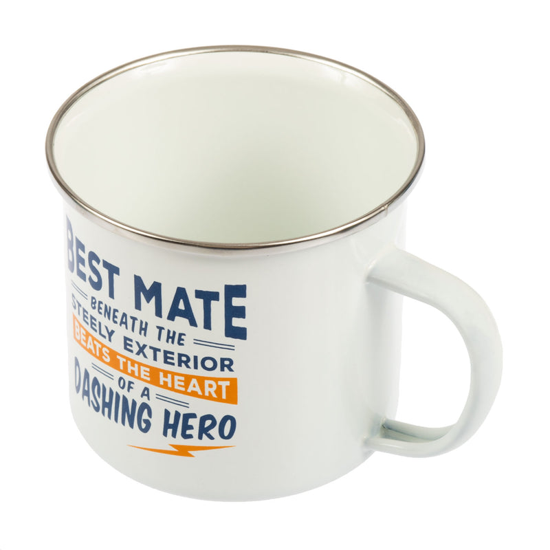 Enamel Personalised Camping Style Mug Best Man Flask Pewter