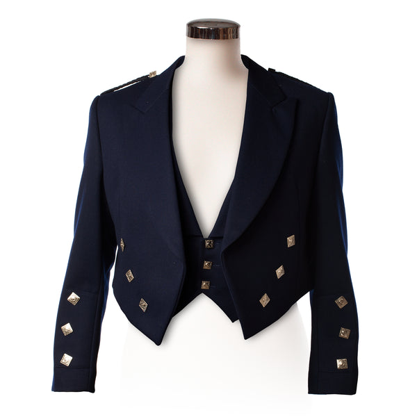 Men's Prince Charlie Jacket W. Waistcoat Navy