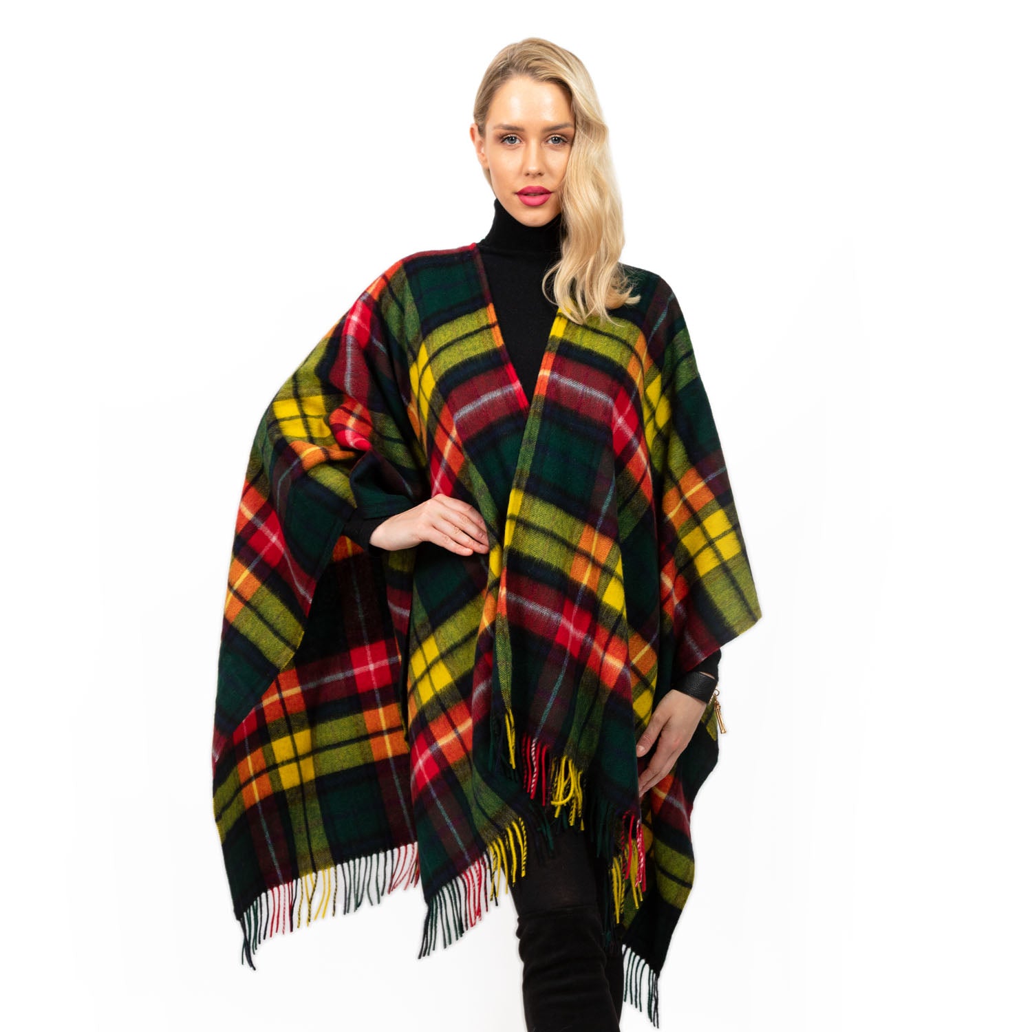 Edinburgh Lambswool Long Tartan Cape Buchanan Modern