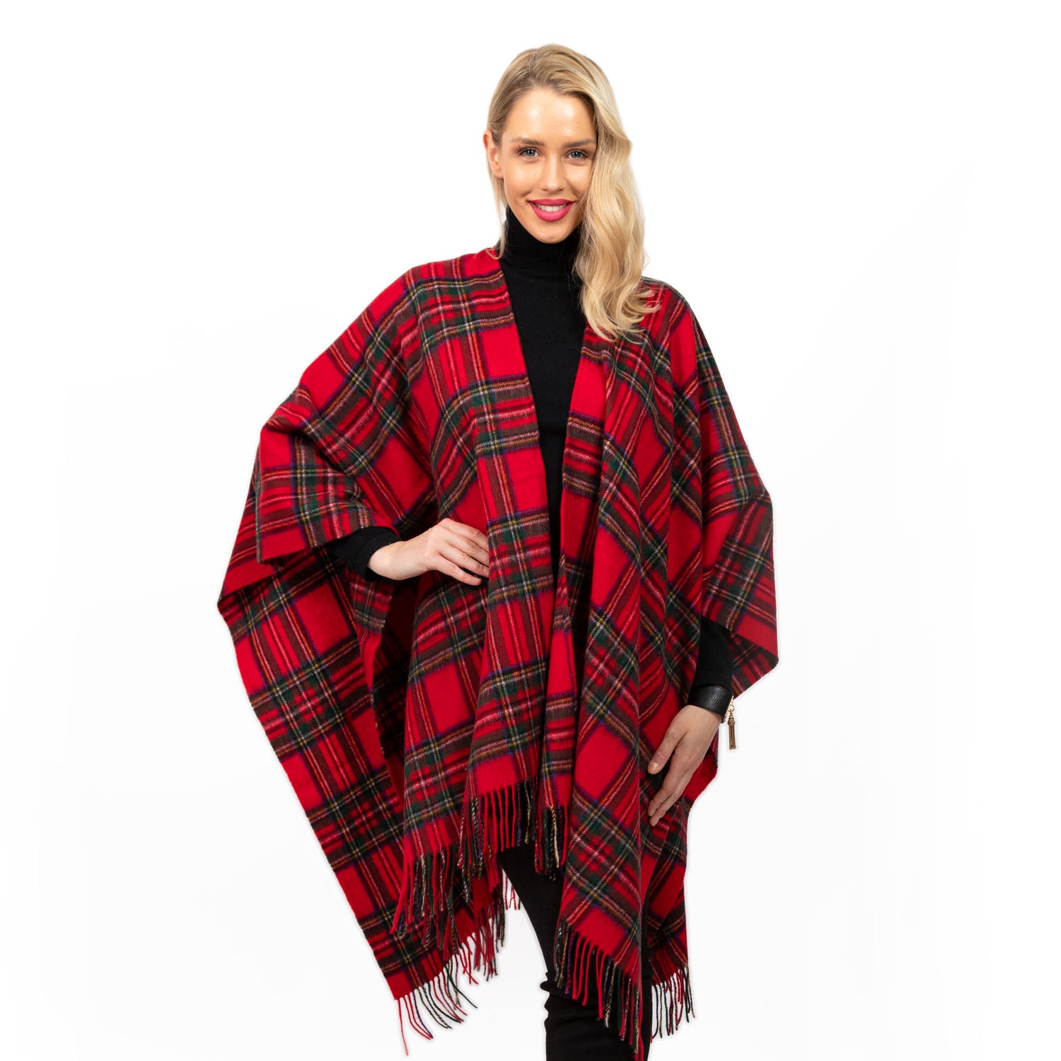Edinburgh Lambswool Long Tartan Cape Stewart Royal