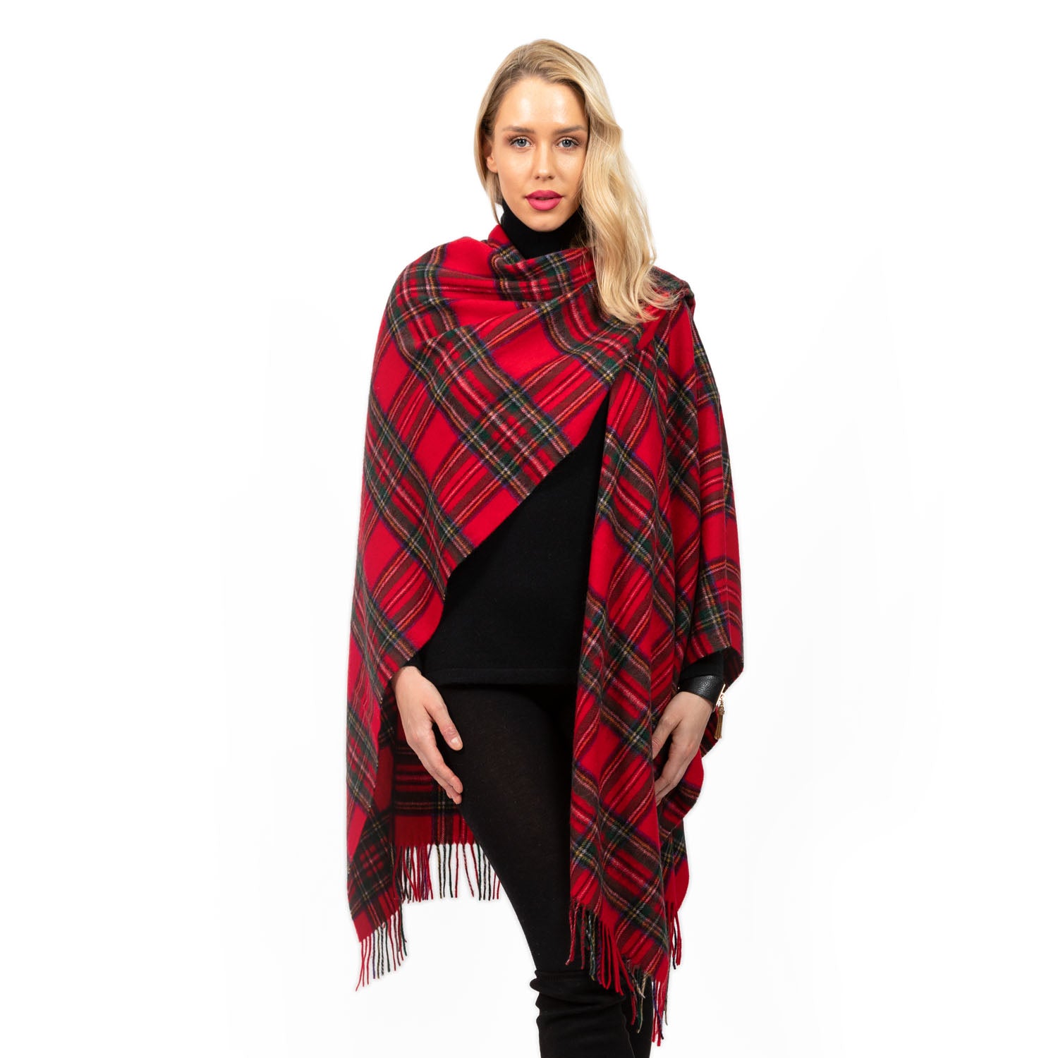 Edinburgh Lambswool Long Tartan Cape Stewart Royal