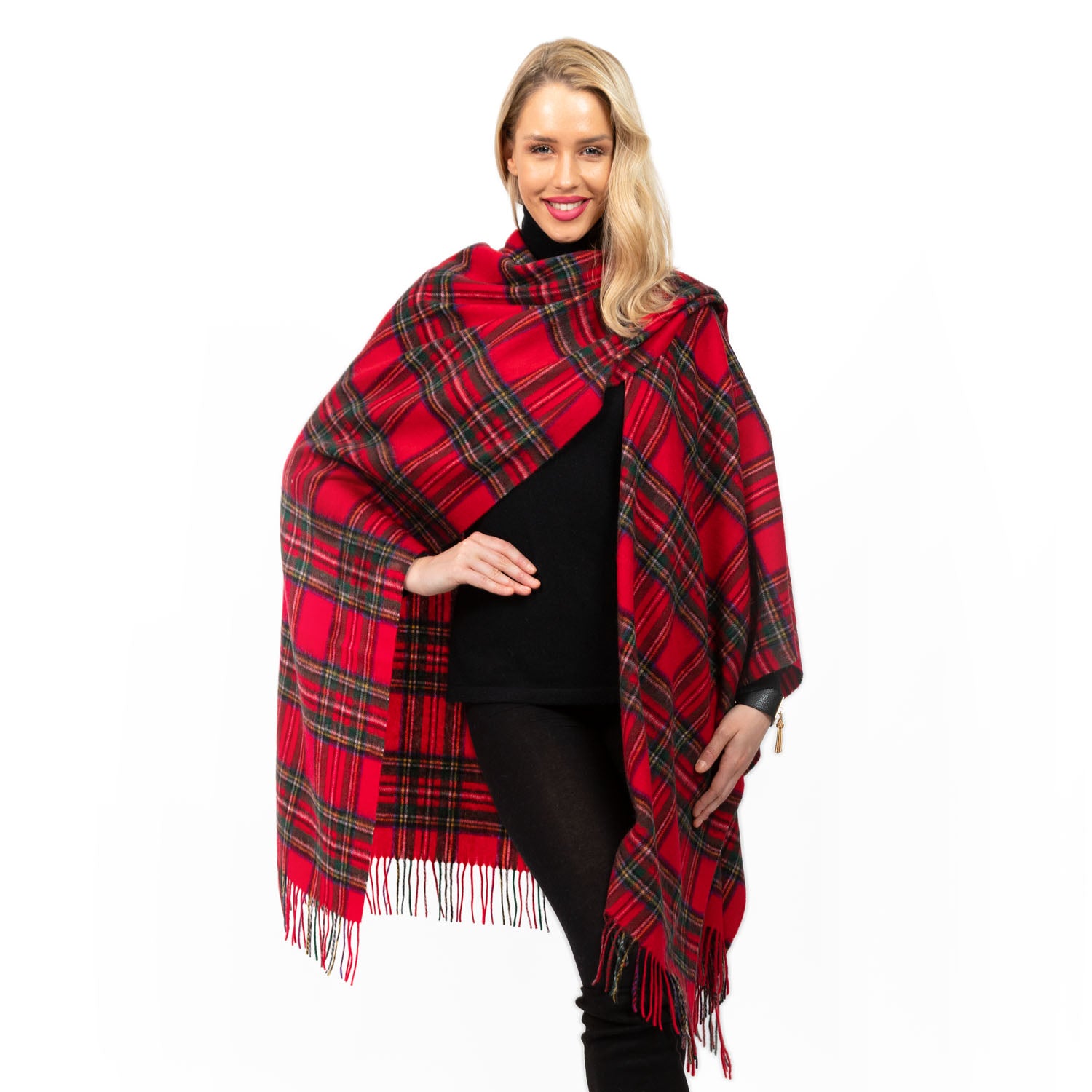 Edinburgh Lambswool Long Tartan Cape Stewart Royal