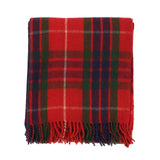 Recycled Wool Tartan Blanket Throw Fraser Red