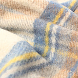 Recycled Wool Tartan Blanket Throw Stewart Muted Blue