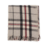 Recycled Wool Tartan Blanket Throw Thomson Grey