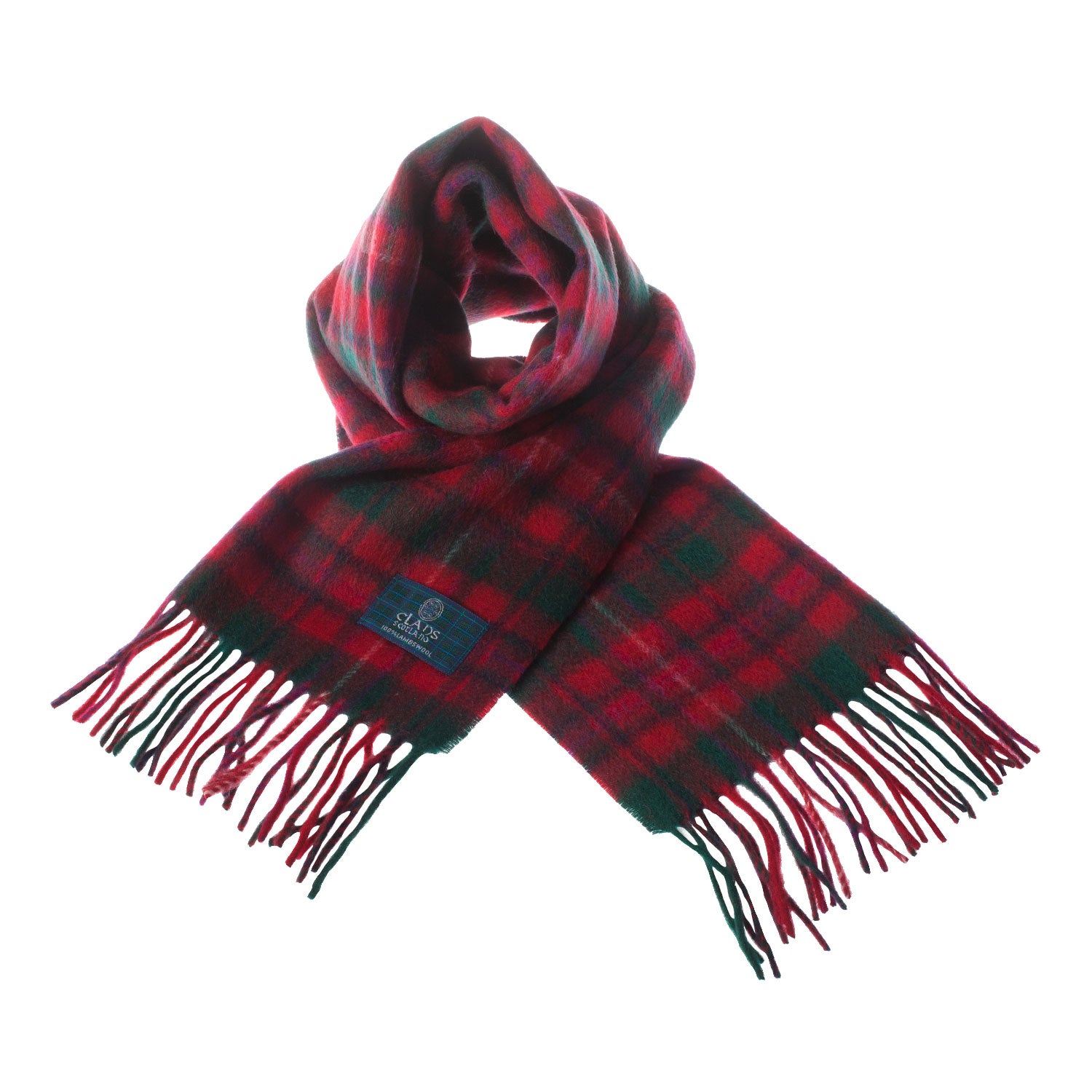 Lambswool Scottish Tartan Clan Scarf Mackinnon Red