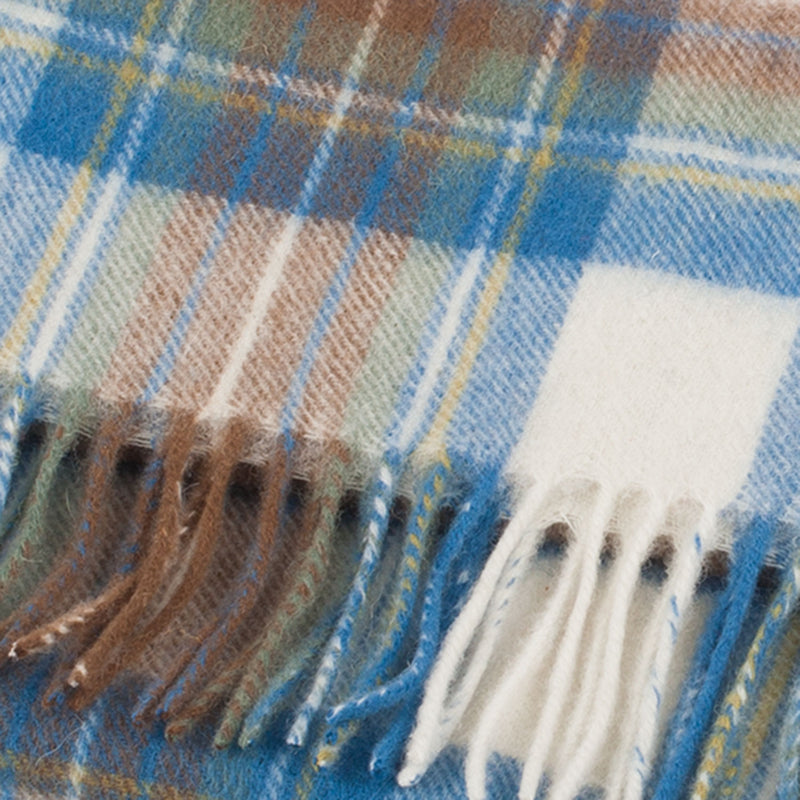 Lambswool Scottish Tartan Clan Scarf Stewart Muted Blue