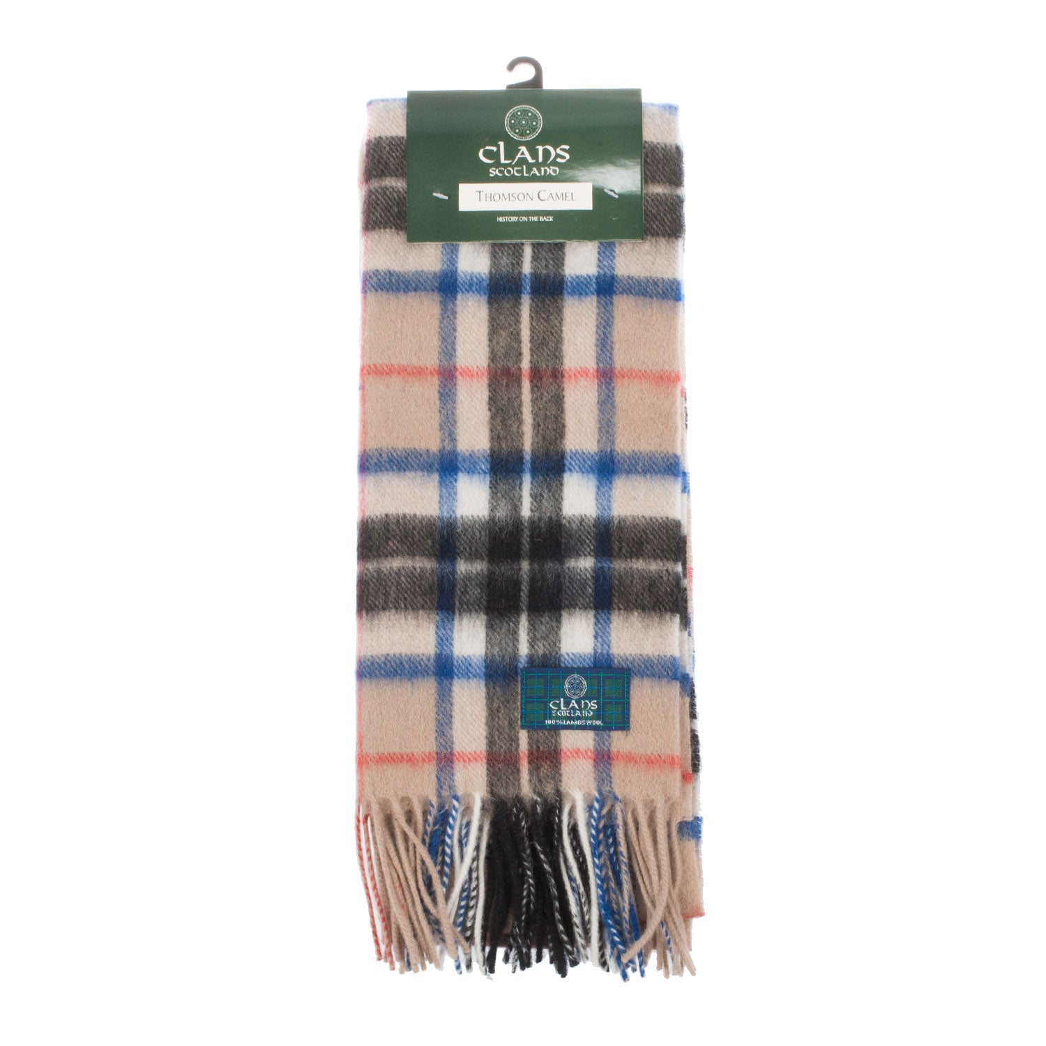 Lambswool Scottish Tartan Clan Scarf Thomson Camel