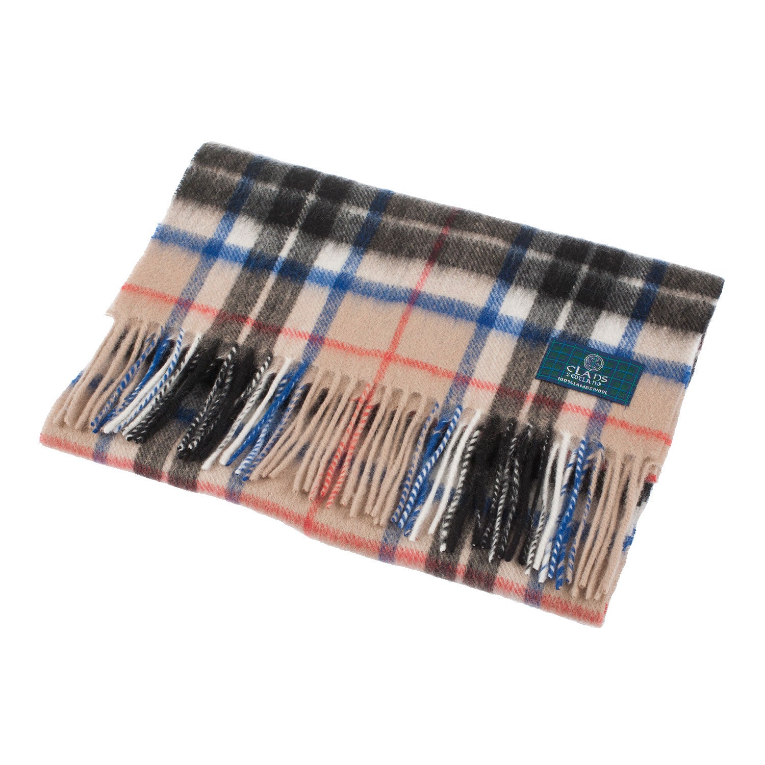 Lambswool Scottish Tartan Clan Scarf Thomson Camel