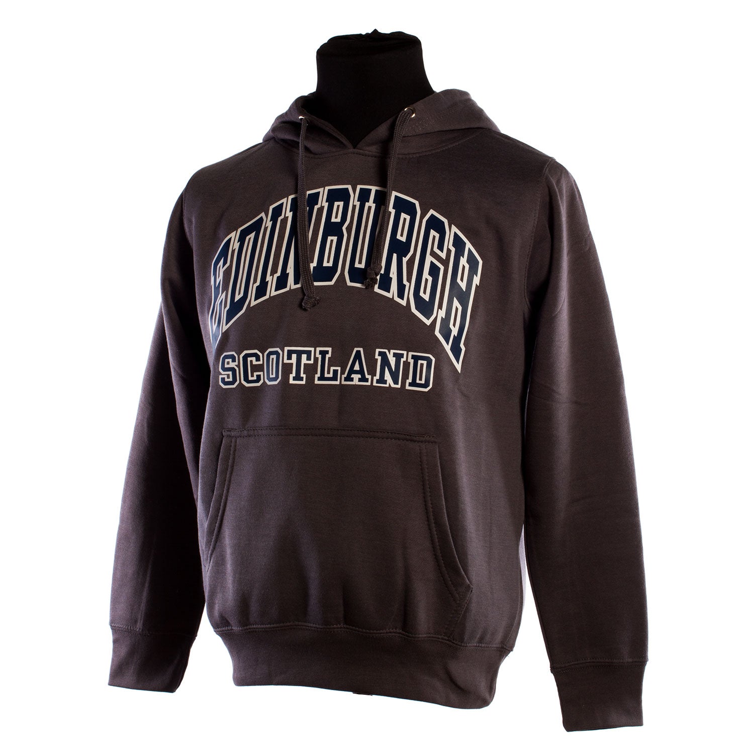 Edinburgh Harvard Print Hooded Top Charcoal