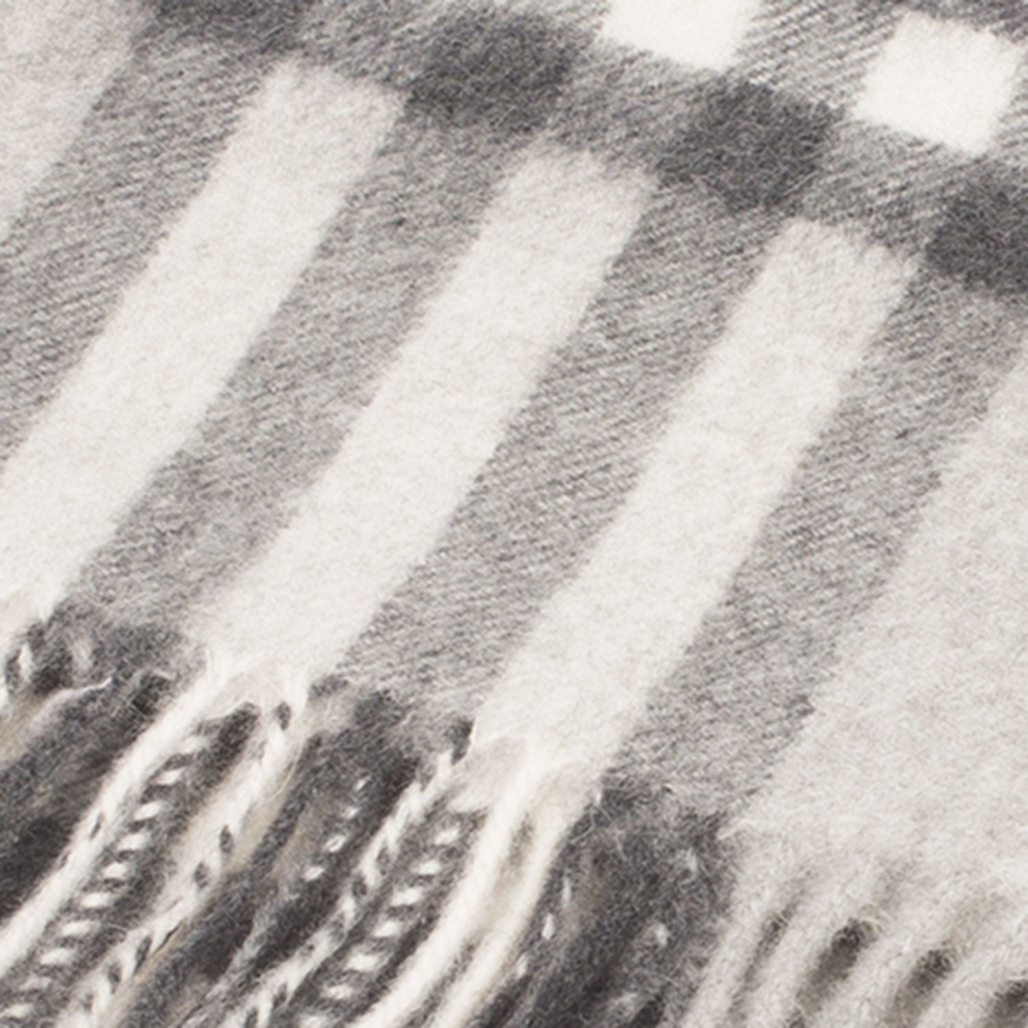 Edinburgh Cashmere Scarf Chequer Tartan - Charcoal/Light Grey