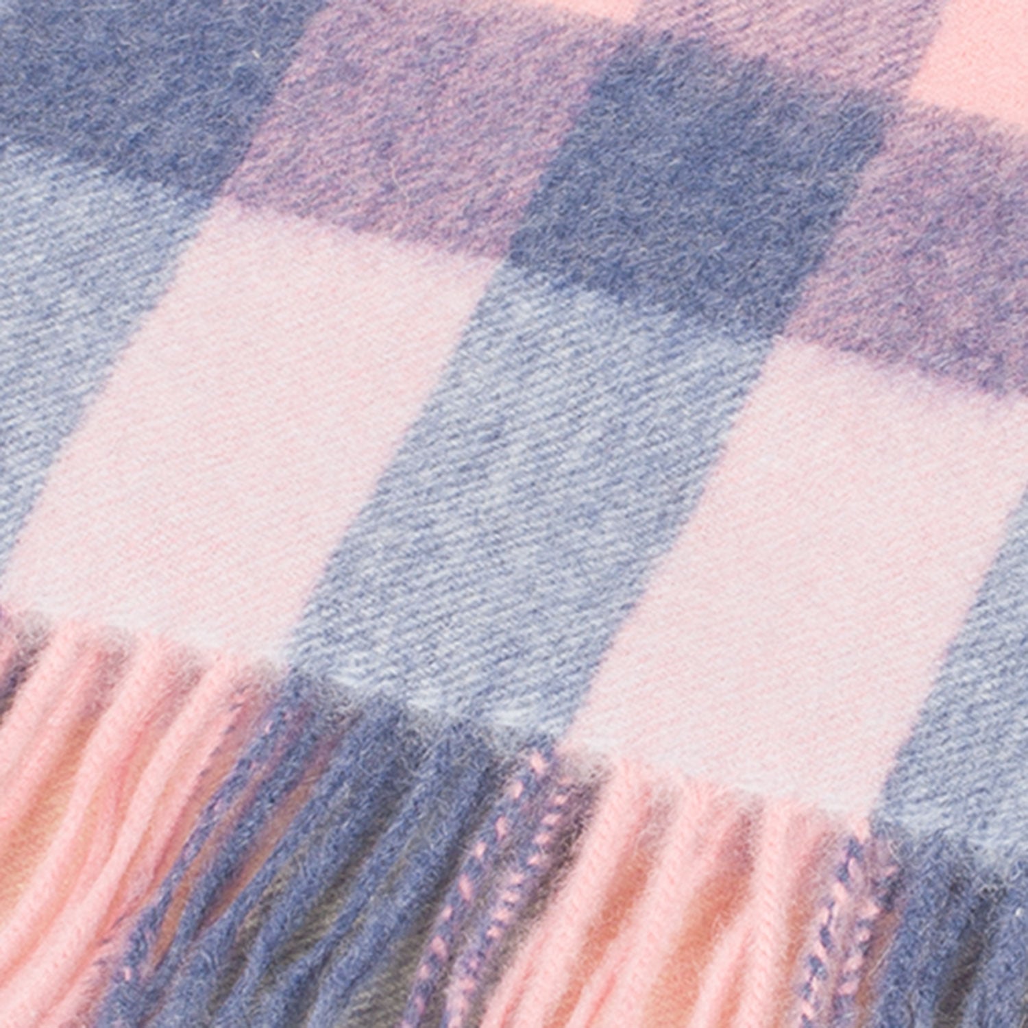 Edinburgh Cashmere Scarf Giant Chequer - Summer/Lilac/Pink