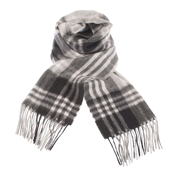 Edinburgh Cashmere Scarf Jk Check - Black/Silver