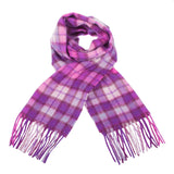 Edinburgh Cashmere Scarf Winter Check - Purple/Pink