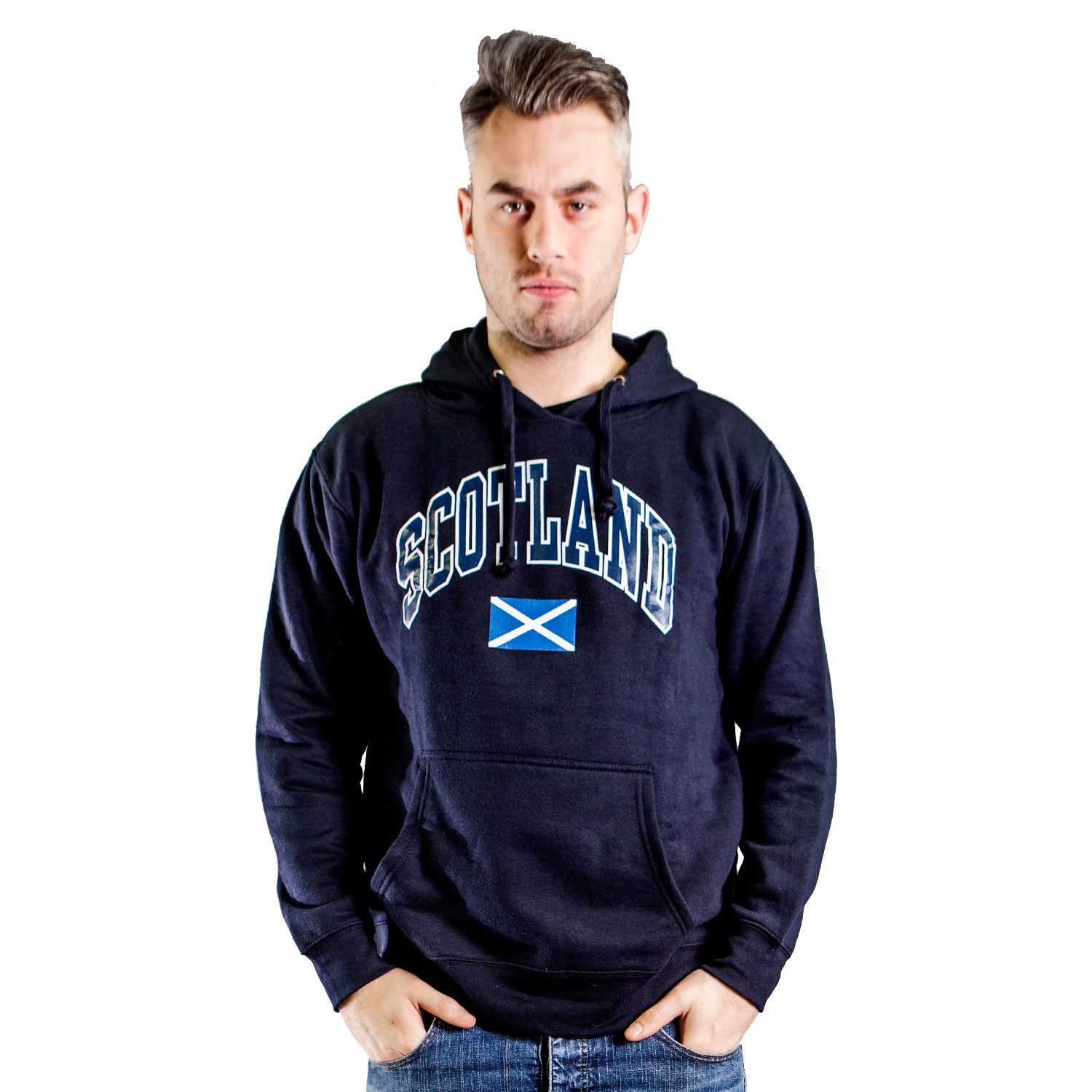 Scotland Harvard Print Hooded Top Navy