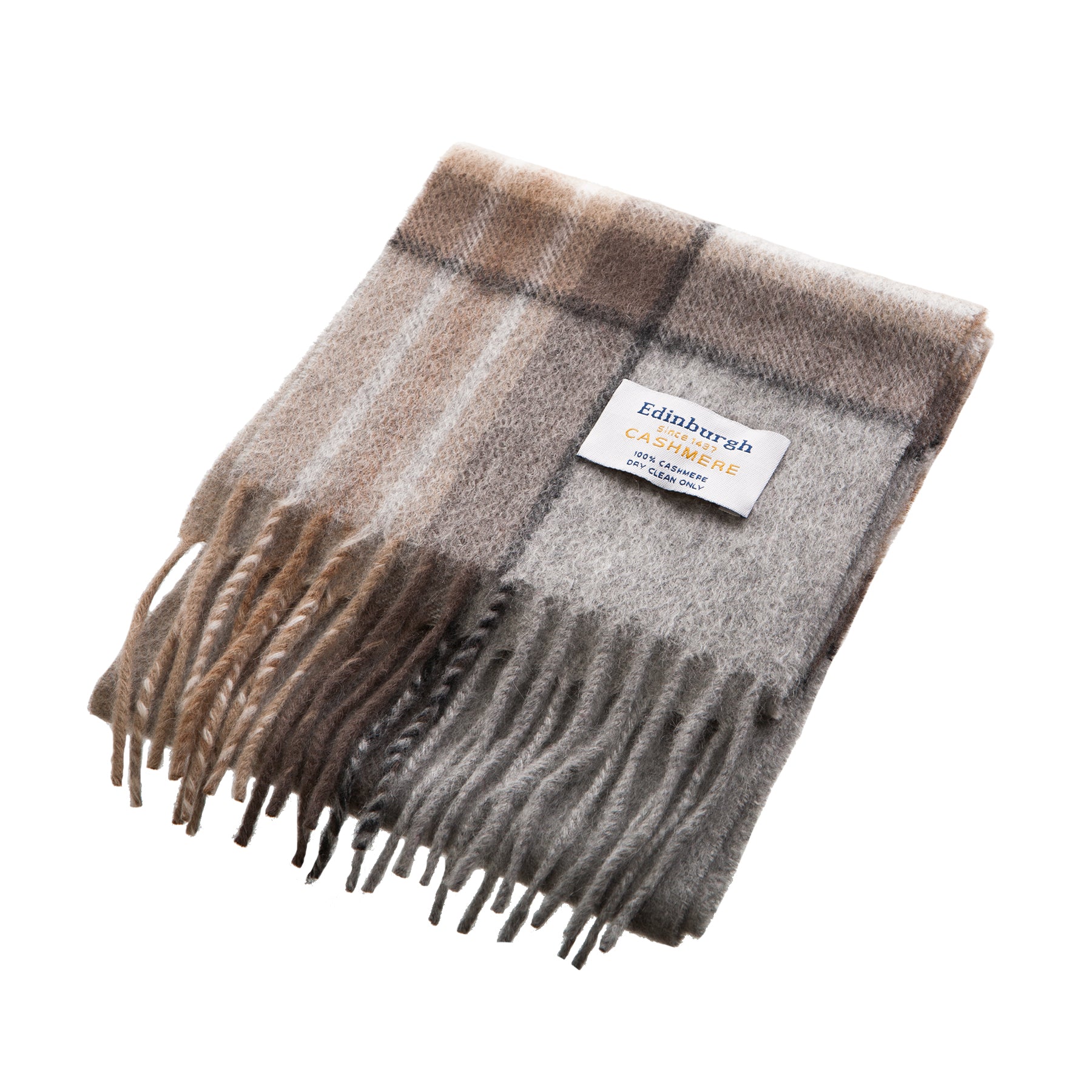 Cashmere Tartan Mini Scarf Mackellar Natural