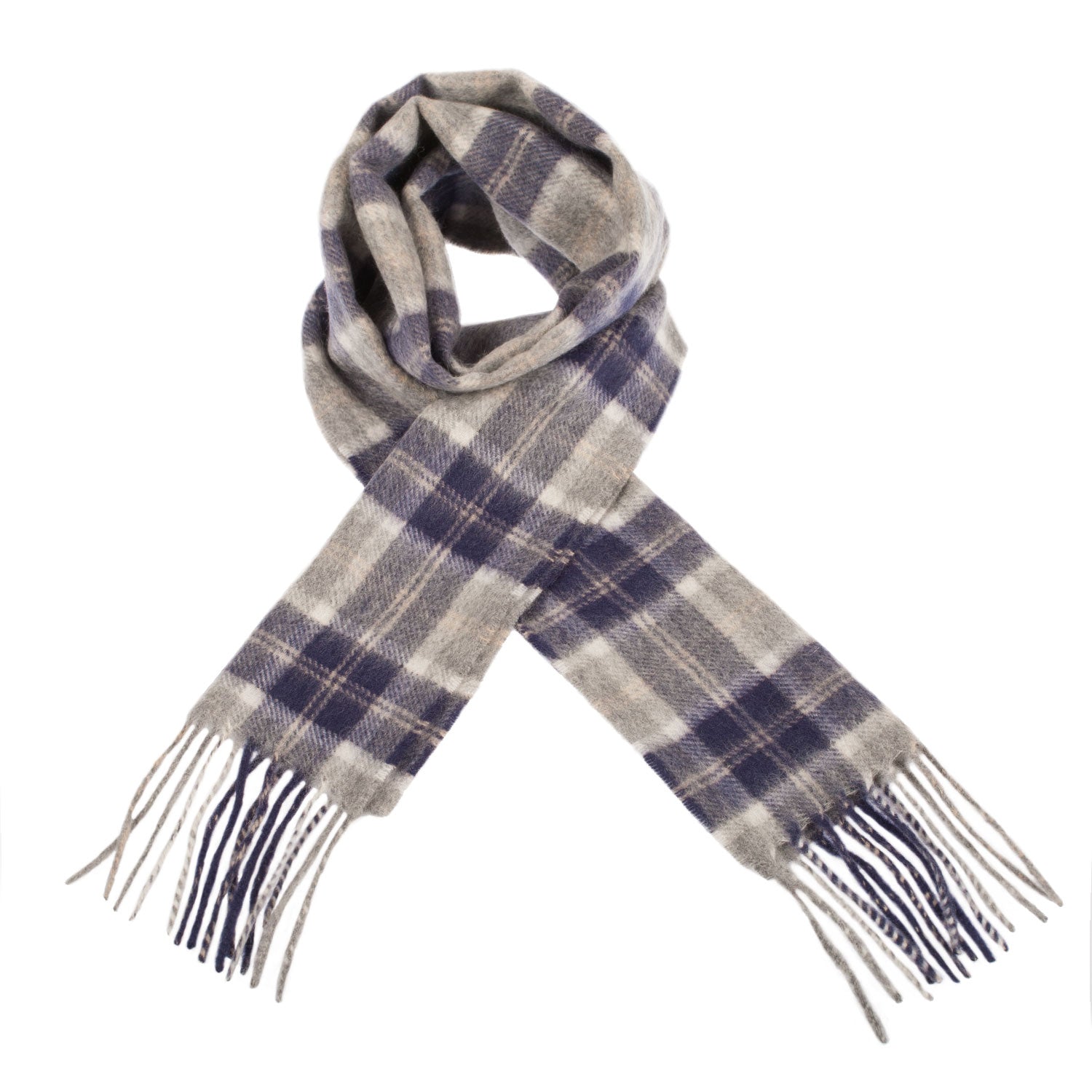 Cashmere Tartan Mini Scarf Bannockbane Silver