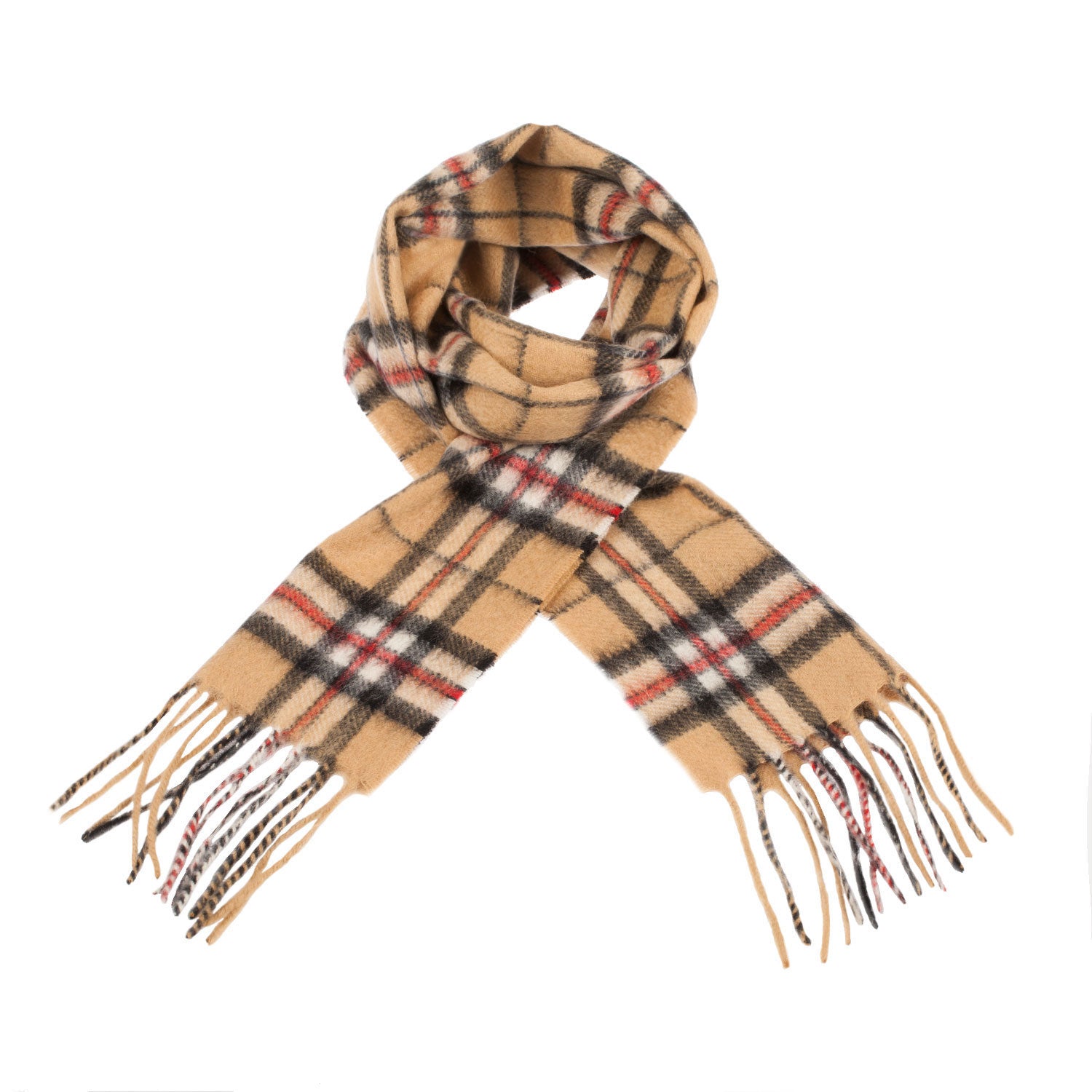 Cashmere Tartan Mini Scarf Thomson Camel