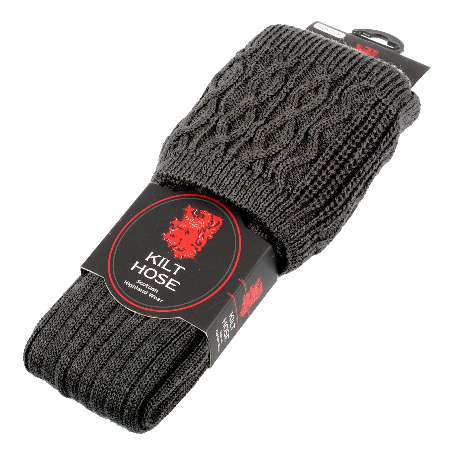 Adults Plain Wool Mix Kilt Socks Charcoal