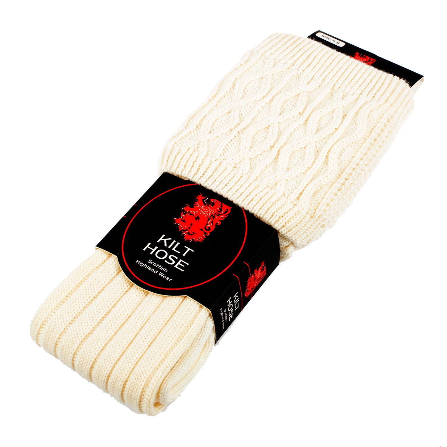 Adults Plain Wool Mix Kilt Socks Plain White