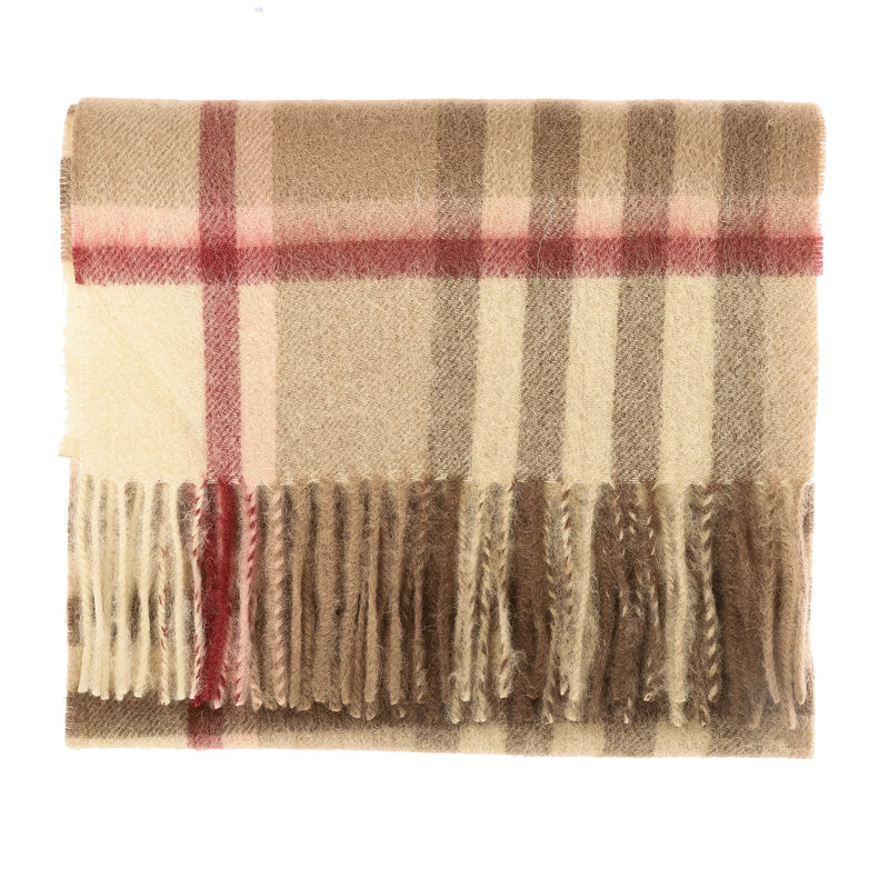 Edinburgh 100% Lambswool Tartan Scarf Chequer Shrimp (24530)