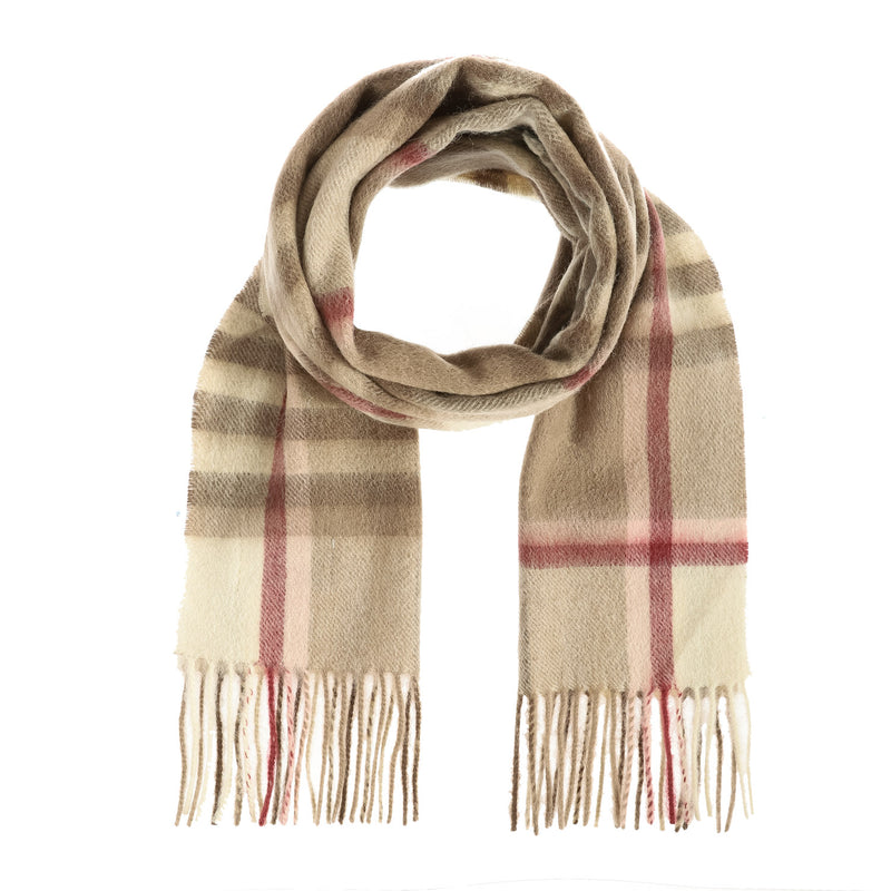 Edinburgh 100% Lambswool Tartan Scarf Chequer Shrimp (24530)