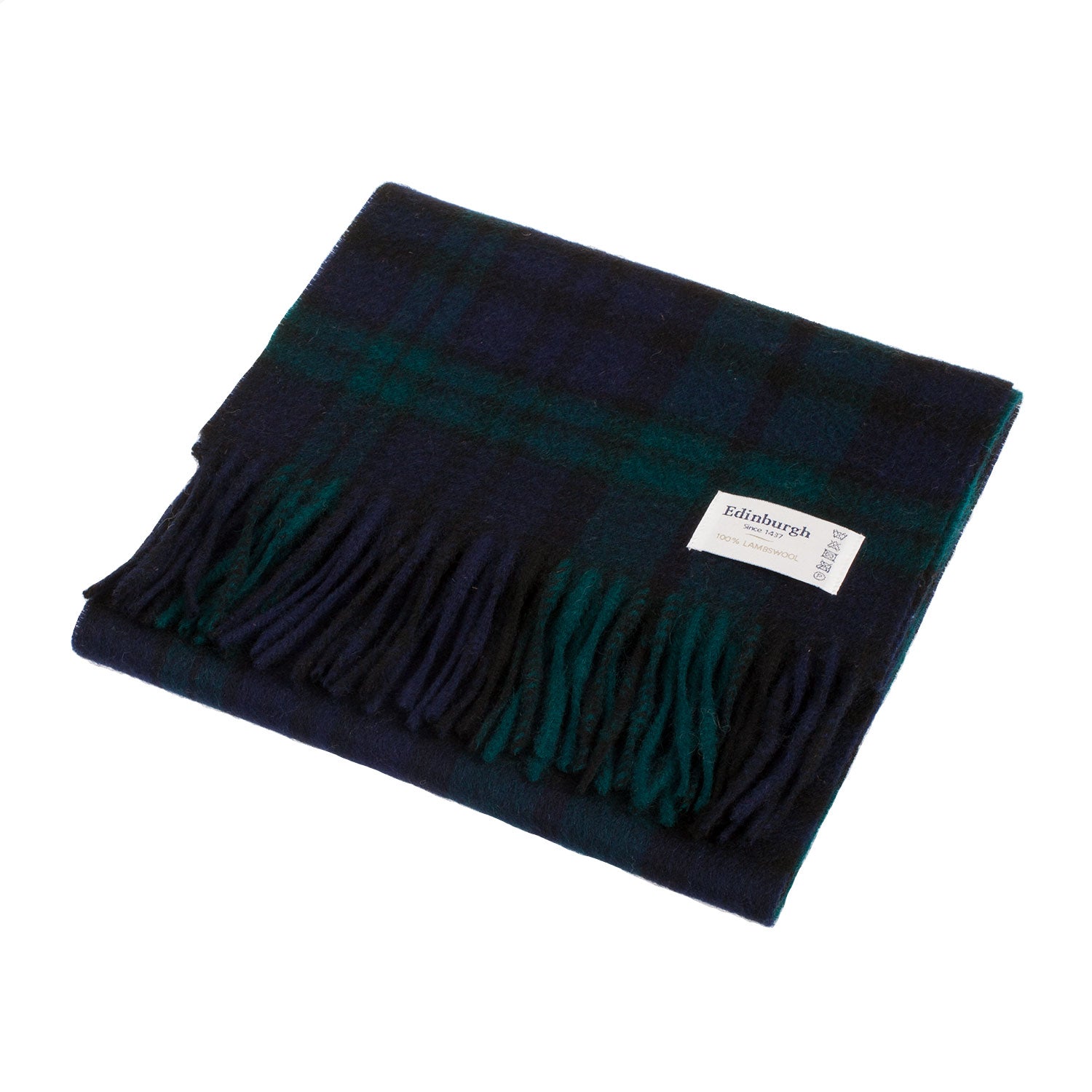 Edinburgh 100% Lambswool Tartan Scarf Black Watch Double Scale