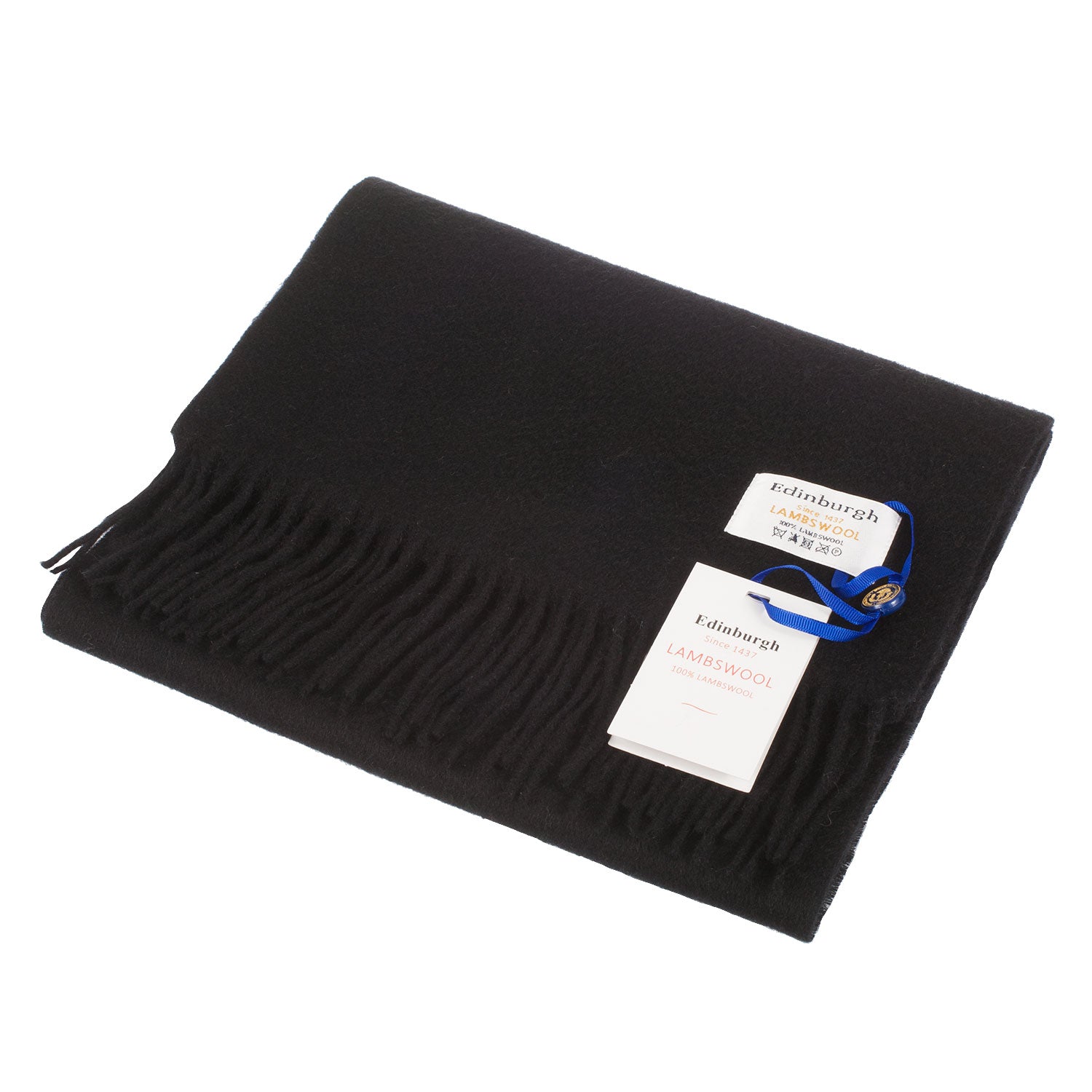 Edinburgh 100% Lambswool Tartan Scarf Black