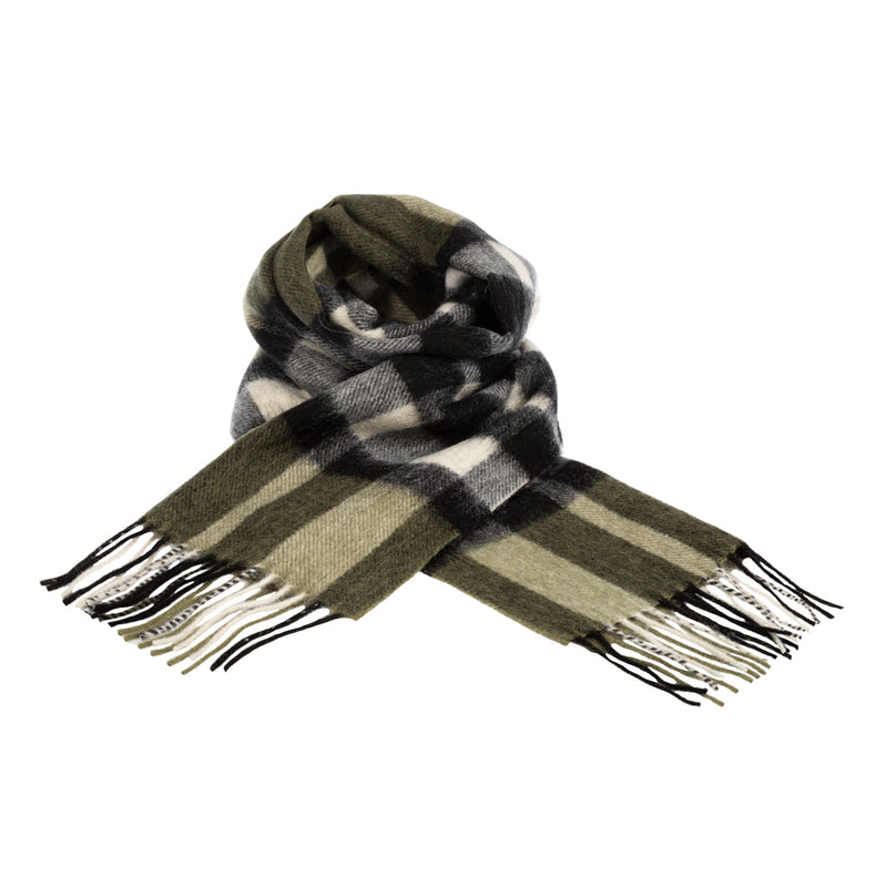 Edinburgh 100% Lambswool Tartan Scarf Exploded Scotty Thomson Cypress