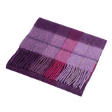 Edinburgh 100% Lambswool Tartan Scarf Mixed Check - Heather/Pink