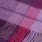 Edinburgh 100% Lambswool Tartan Scarf Mixed Check - Heather/Pink