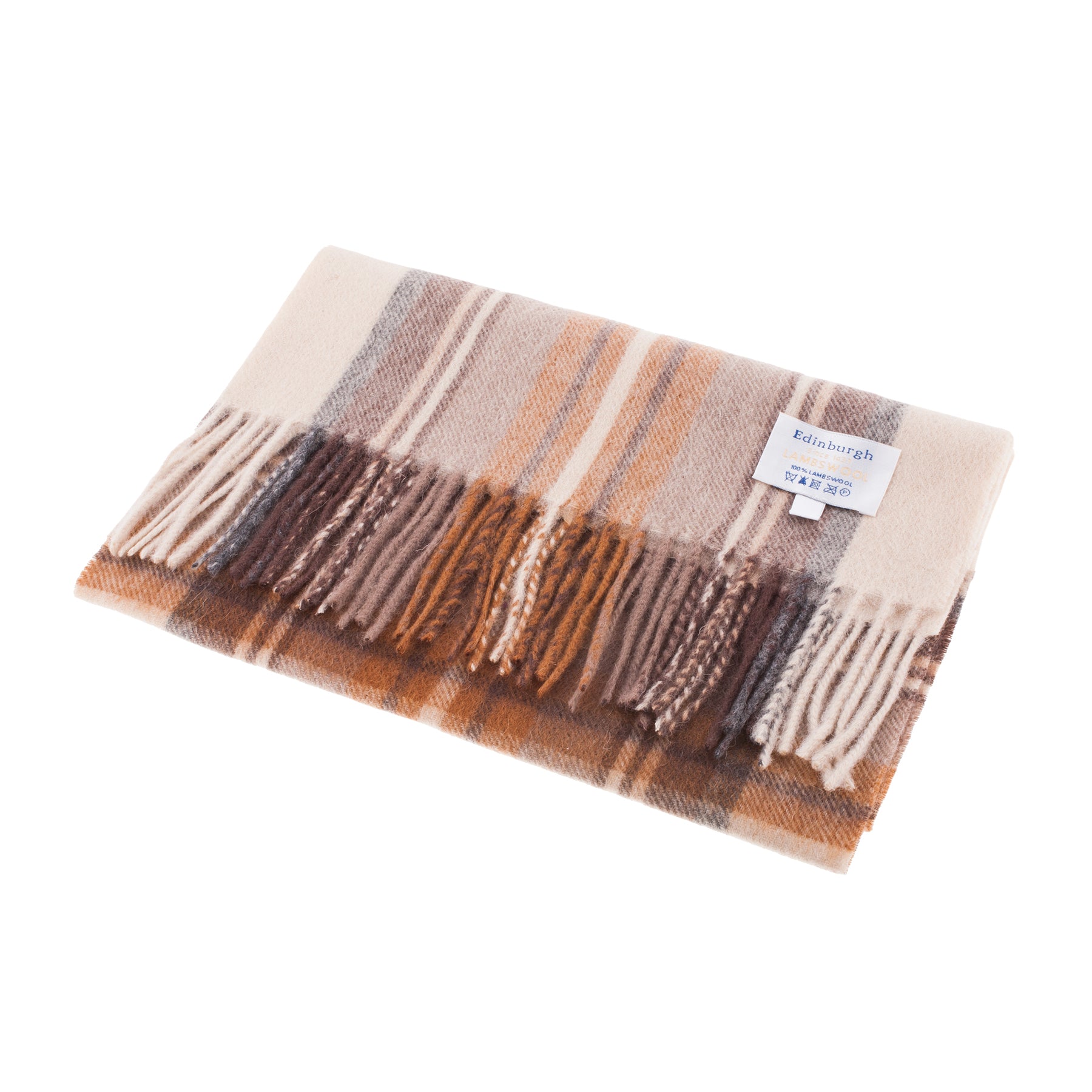 Edinburgh 100% Lambswool Tartan Scarf Stewart Natural Dress