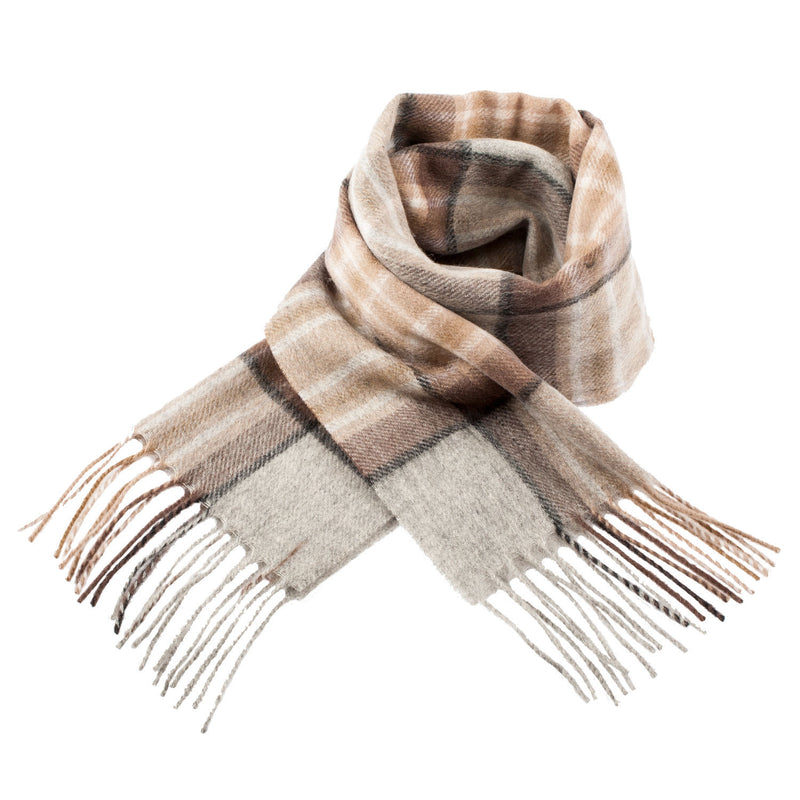 Edinburgh 100% Lambswool Tartan Scarf Mackellar Natural