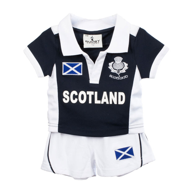 Kids Cool Scotland Rugby Shirt & Shorts Navy