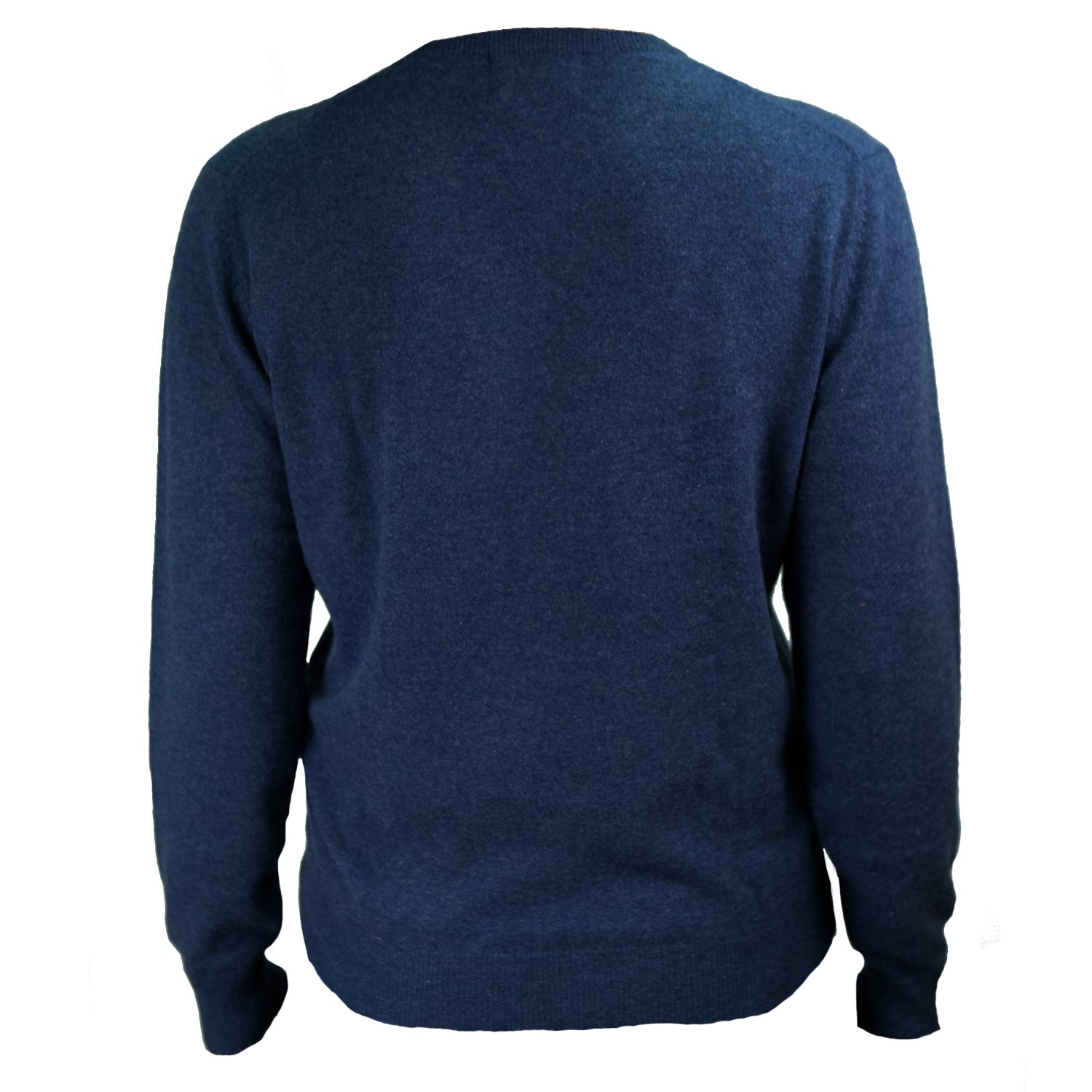 100% Cashmere Gents C Neck Plain Jumper Denim