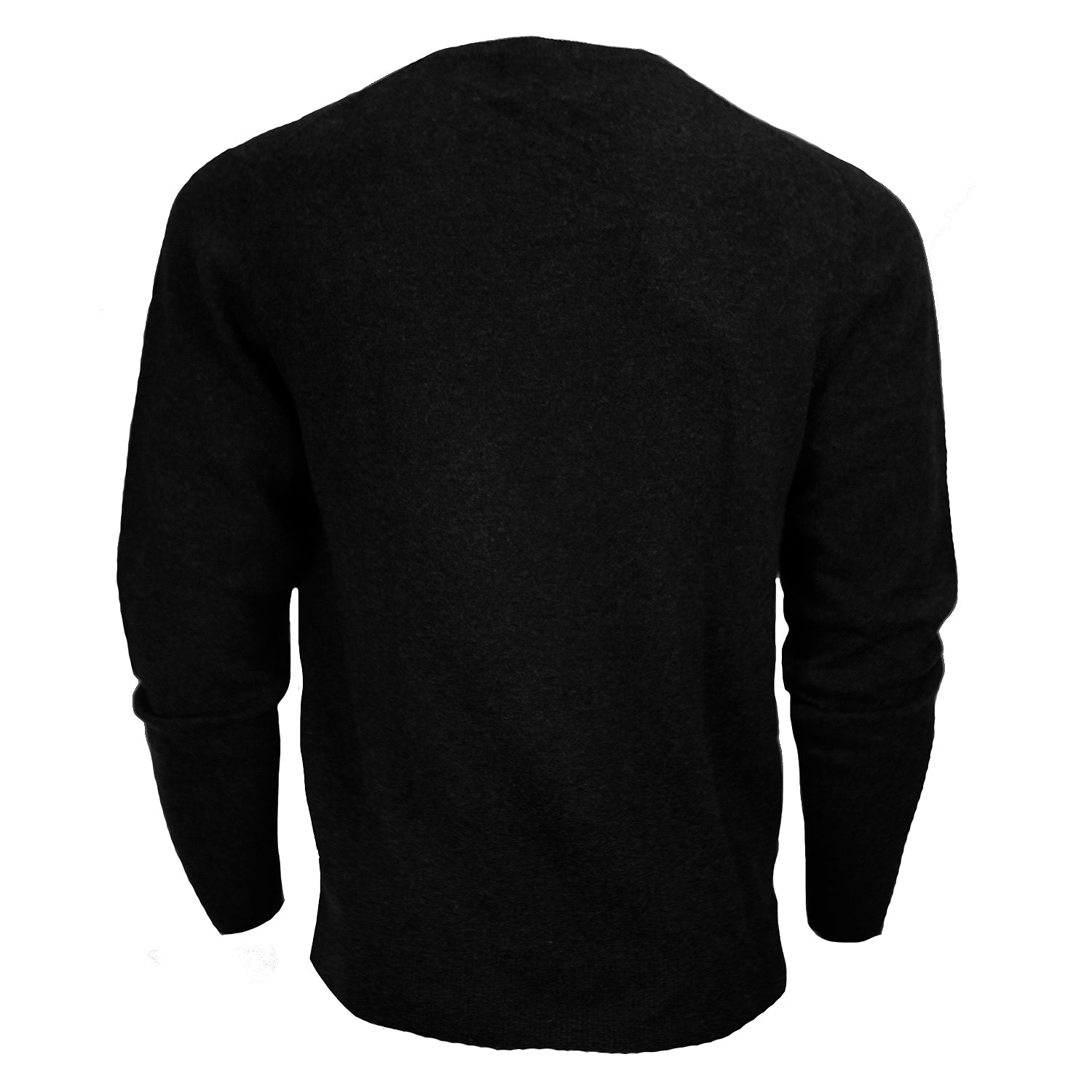 100% Cashmere V-Neck Plain Men's Jumper Charcoal
