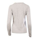 100% Cashmere Women's Crew Neck Cardigan Oyster