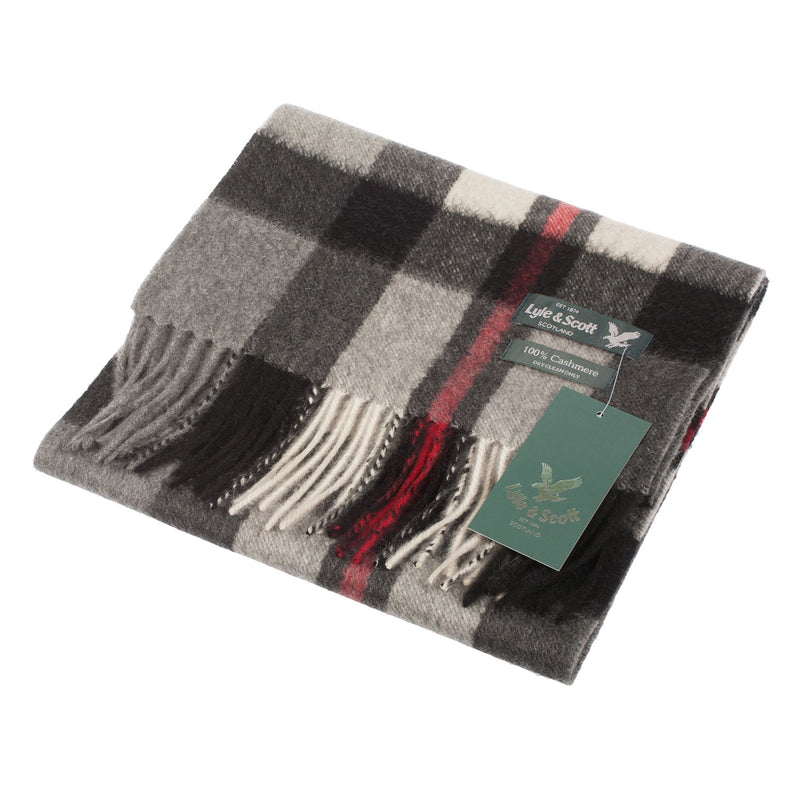 Lyle & Scott 100% Cashmere Scarf Exploded Thomson Grey