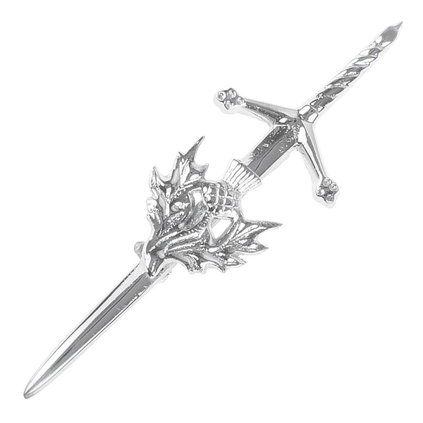 Thistle Sword  Kilt Pin Chrome