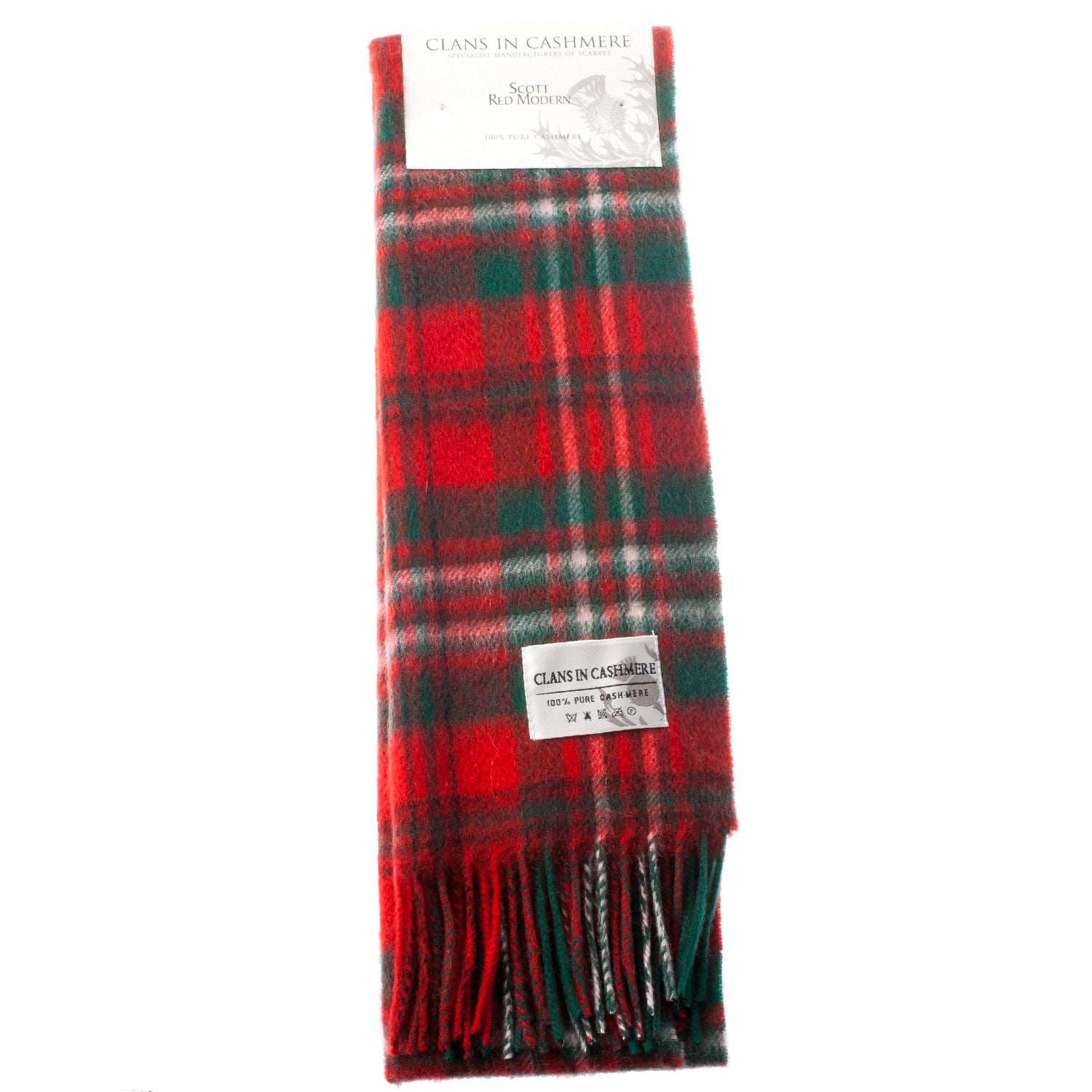 Cashmere Scottish Tartan Clan Scarf Scott Red