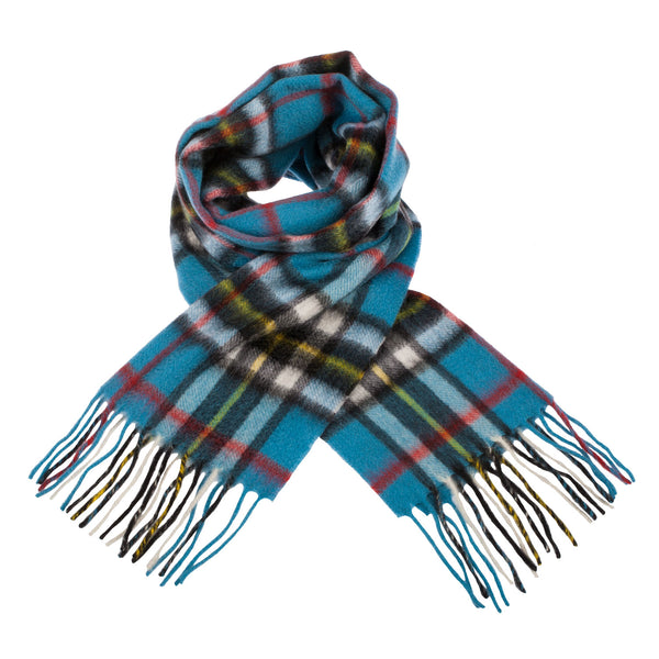 Cashmere Scottish Tartan Clan Scarf Thomson Blue