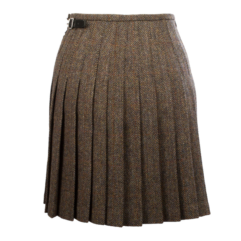 Harris Tweed Ladies Bronwyn Wool Skirt Brown