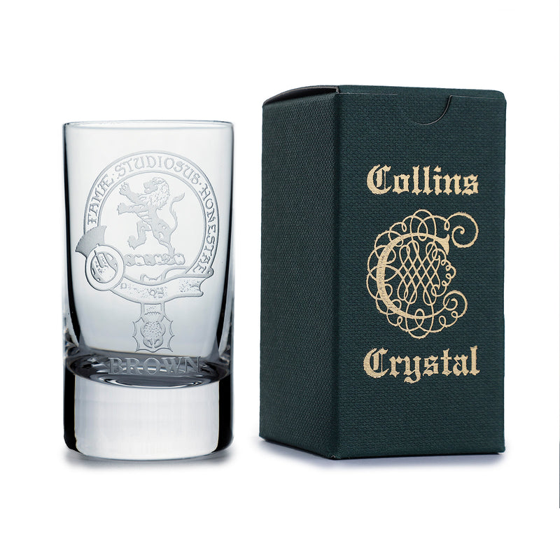 Collins Crystal Clan Shot Glass Brown