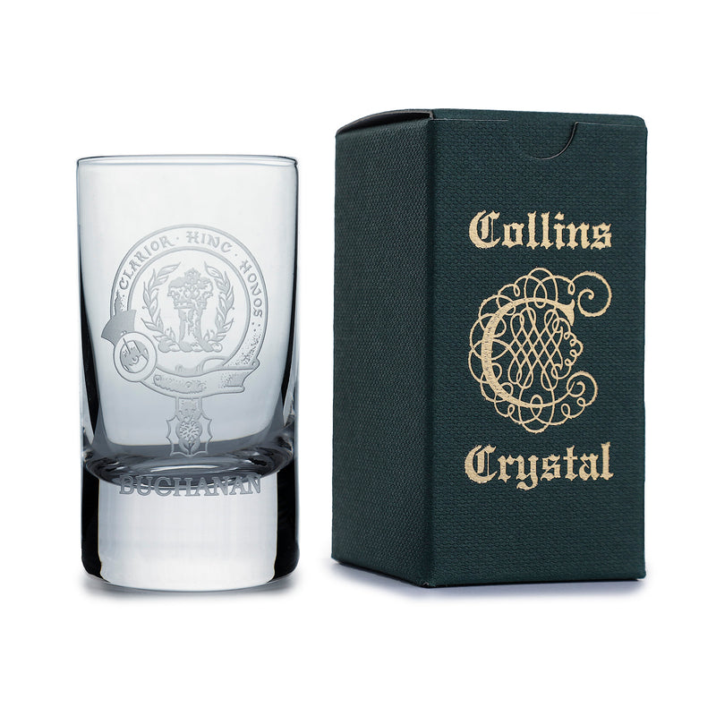 Collins Crystal Clan Shot Glass Buchanan Modern