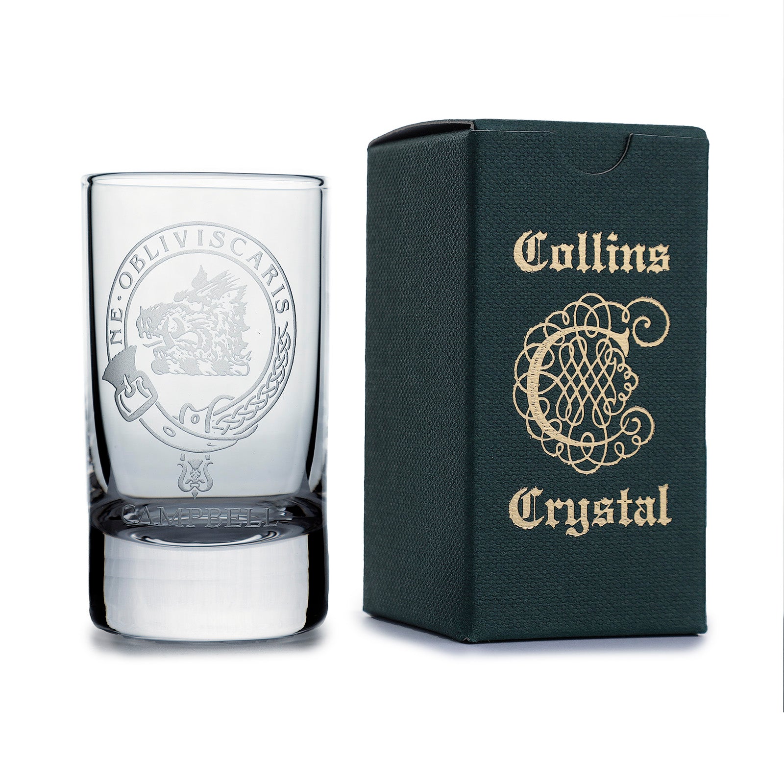 Collins Crystal Clan Shot Glass Campbell