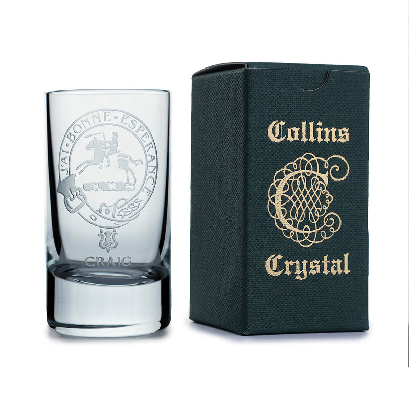 Collins Crystal Clan Shot Glass Craig