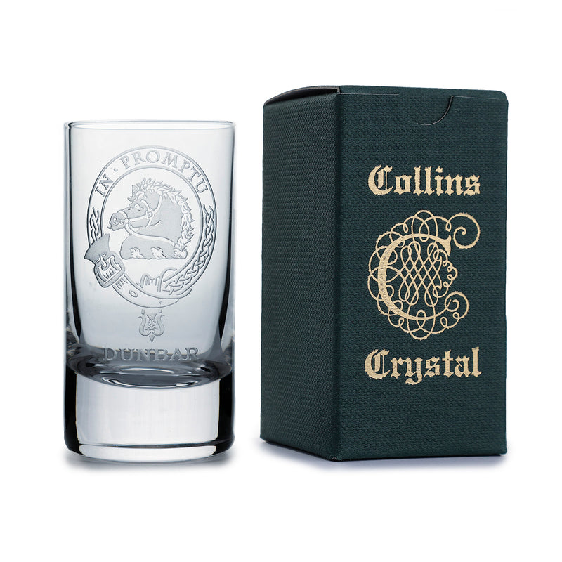 Collins Crystal Clan Shot Glass Dunbar